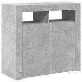 Sideboard with LED Lights Concrete Grey 80x35x75 cm 804332