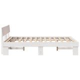 Bed Frame with Headboard White 150 x 200 cm Solid Pine Wood 872564