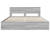 Bed Frame with Drawer Grey Sonoma 140 x 200 cm Engineer Wood 3407989