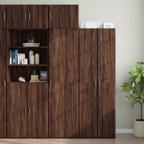 Slim Storage Cabinet Brown Oak 50x42.5x225 cm Engineered Wood 3281307