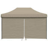 ZNTS Foldable Party Tent Pop-Up with 4 Sidewalls Taupe 4004978