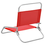 Folding Beach Chairs 2 pcs Red Fabric 310367
