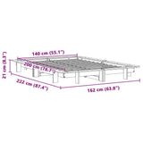 Bed Frame without Mattress White 140x200 cm Solid Wood Pine 850660