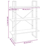 5-Tier Book Cabinet Grey Sonoma 80x30x175 cm Engineered Wood 3114017