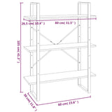5-Tier Book Cabinet Grey Sonoma 80x30x175 cm Engineered Wood 3114017