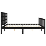 Bed Frame without Mattress Black 200x200 cm Solid Wood Pine 3192125