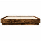 Bed Frame with LED without Mattress Smoked Oak 120x190 cm Small Double 3209825