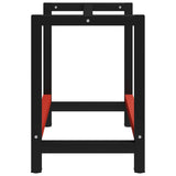 ZNTS Work Bench Frame Metal 80x57x79 cm Black and Red 147923