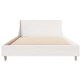 Bed Frame without Mattress White 100x200 cm Solid Wood Pine 850735