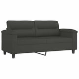 2-Seater Sofa Dark Grey 140 cm Microfibre Fabric 349223