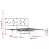 Metal Bed Frame without Mattress with Headboard White 150x200cm 376277
