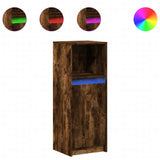 Sideboard with LED Smoked Oak 38x34x100 cm Engineered Wood 852170