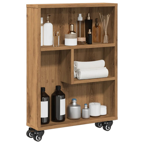 ZNTS Narrow Storage Trolley Artisian Oak 48x13x68 cm Engineered Wood 855231