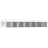 Dog Cage with Roof and Doors Grey 12x2x2 m Galvanised Steel 3209567