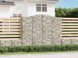 Arched Gabion Baskets 3 pcs 200x50x220/240 cm Galvanised Iron 3145767