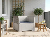 1-Seater Armchair with Cushion Rattan Look PP White 8011863