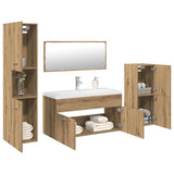 5 Piece Bathroom Furniture Set Artisan Oak Engineered Wood 3328914