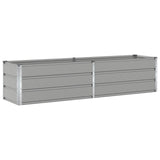 Planter Light Grey 195 x 50 x 45 cm Galvanised Steel 42018152