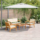 Bistro Set with Cushion 4 pcs Brown Polyester 3328613