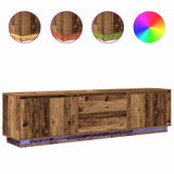 TV Cabinet with LED Lights Old Wood 193.5x41x50 cm 3328442