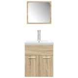 3 Piece Bathroom Furniture Set Sonoma Oak Engineered Wood 3325017