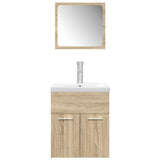 3 Piece Bathroom Furniture Set Sonoma Oak Engineered Wood 3325017