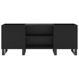 Record Cabinet Black 121x38x48 cm Engineered Wood 831685
