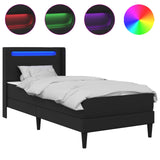 Bed Frame with LED Strip Lights Black 90 x 190 cm Faux Leather 3415280