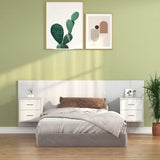Bed Headboard with Cabinets White Engineered Wood 3115684