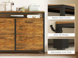 Shoe Storage Cabinet with 4 Flip Drawers and Open Shelf - Rustic Brown T3398P377993