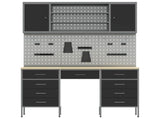 Work Cabinet 7 pcs Black and Grey Engineered Wood and Steel 3321460