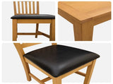 Dining Set 5 pcs Black Solid Oak Wood 3430352