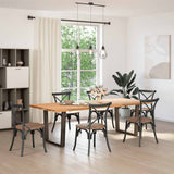 Dining Table Legs V-Shape 2 pcs Natural Steel 90x cm Steel 4012655