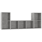 3 Piece TV Cabinet Set Concrete Grey Engineered Wood 3080019