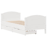 Bed Frame without Mattress White 100x200 cm Solid Wood Pine 3301804