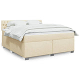 Box Spring Bed with Mattress Cream 180x200 cm Fabric 3285979