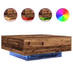 ZNTS Coffee Table with LED Lights Old Wood 80x80x31 cm 863000