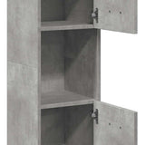 Bathroom Hanging Cabinet Concrete Grey 30x30x130 cm Engineered Wood 856220