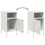 ZNTS Bedside Cabinets 2 pcs White 36x39x68 cm Steel 843077