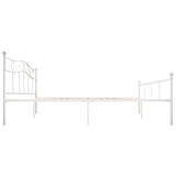 284521 Bed Frame without Mattress White Metal 180x200 cm Super King