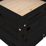Garden Planter Black 82.5x82.5x39 cm Solid Wood Pine 825300