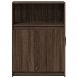 Sideboard with LED Brown Oak 72x34x100 cm Engineered Wood 852165