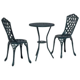 Garden Bistro Set 3 pcs Green Aluminium 42002393