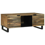 Coffee Table Brown and Black 100 x 54 x 40 cm Solid Acacia wood 4017948