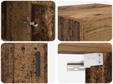 Wall Mounted Cabinet Old Wood 34.5 x 34 x 90 cm Engineered Wood 882439