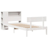 Bookcase Bed without Mattress White 90x190 cm Single Solid Wood Pine 3321787