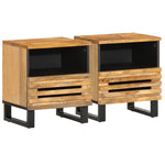 ZNTS Bedside Cabinets 2 pcs 40x33x46 cm Solid Wood Rough Mango 377467