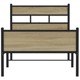 Bed Frame without Mattress Sonoma Oak 75x190 cm Small Single Engineered Wood 4017280