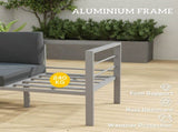 Two-Seater Aluminium Garden Sofa - Grey T3398P314165