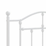 Metal Bed Frame without Mattress with Footboard White 100x200cm 353501